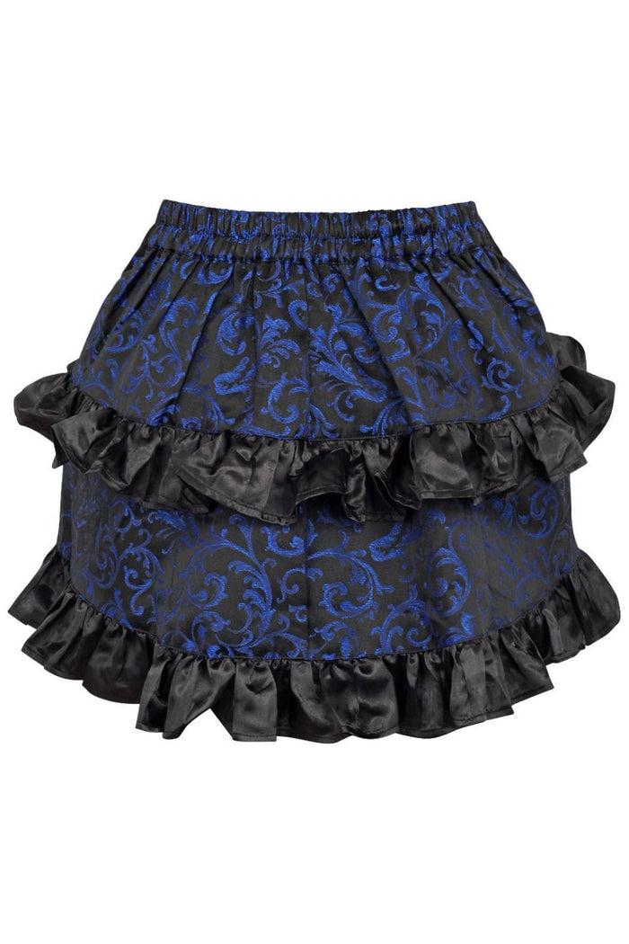 Daisy Beachwear Blue/Black Brocade Ruched Bustle Skirt