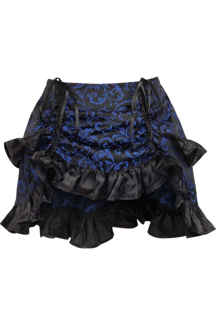 daisy beachwear Blue/Black Brocade Ruched Bustle Skirt