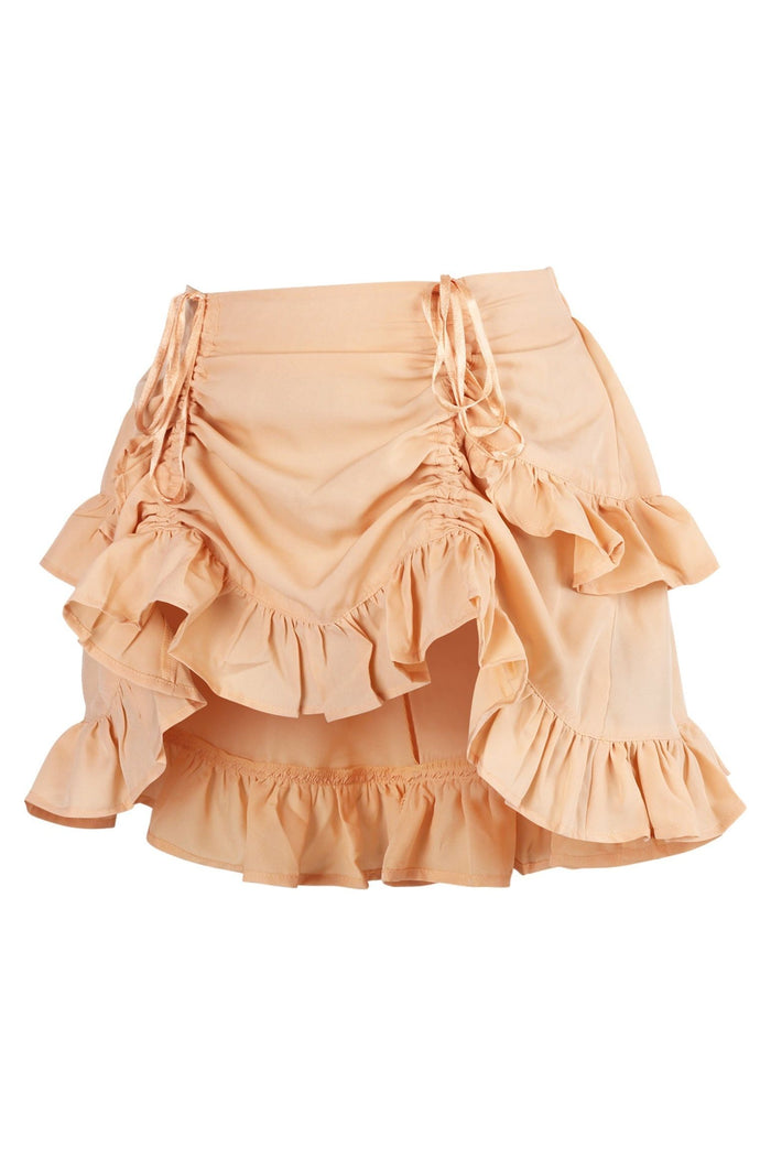 Daisy Beachwear Beige Crepe Ruched Bustle Skirt