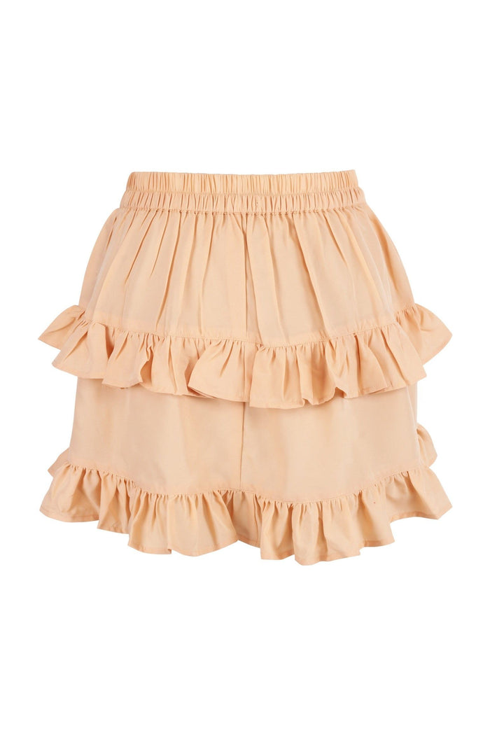 Daisy Beachwear Beige Crepe Ruched Bustle Skirt