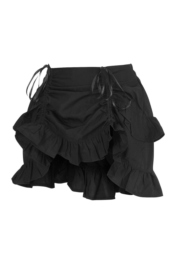 Daisy Beachwear Black Crepe Ruched Bustle Skirt
