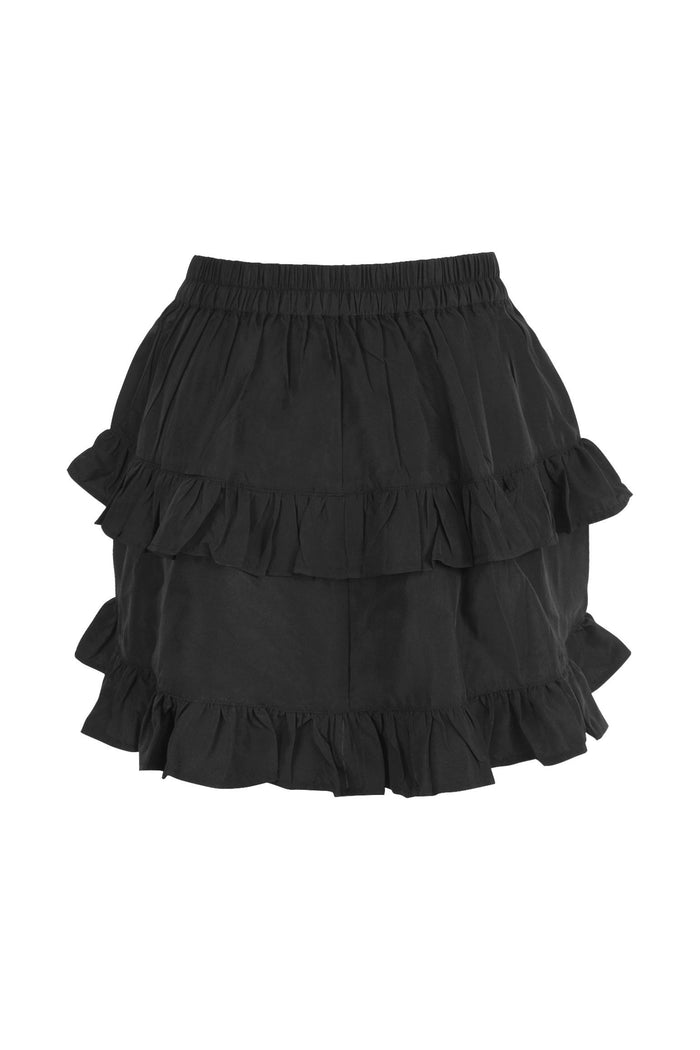 Daisy Beachwear Black Crepe Ruched Bustle Skirt