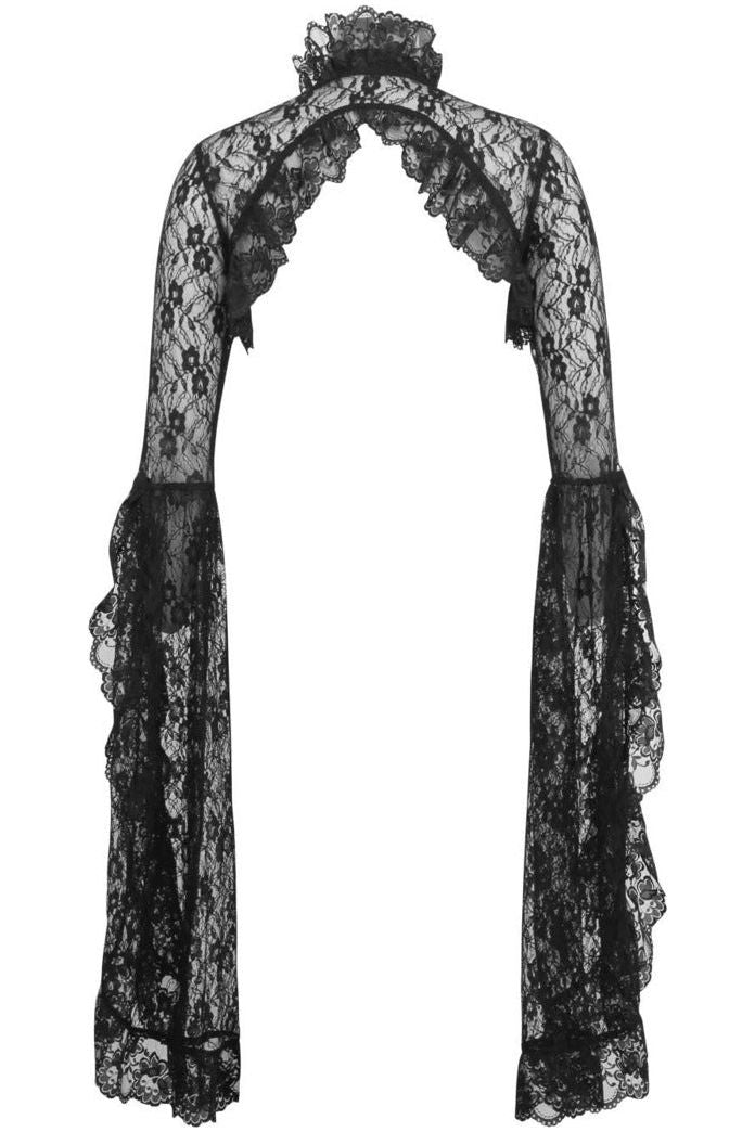 Daisy Beachwear Black Lace Shrug Bolero Jacket