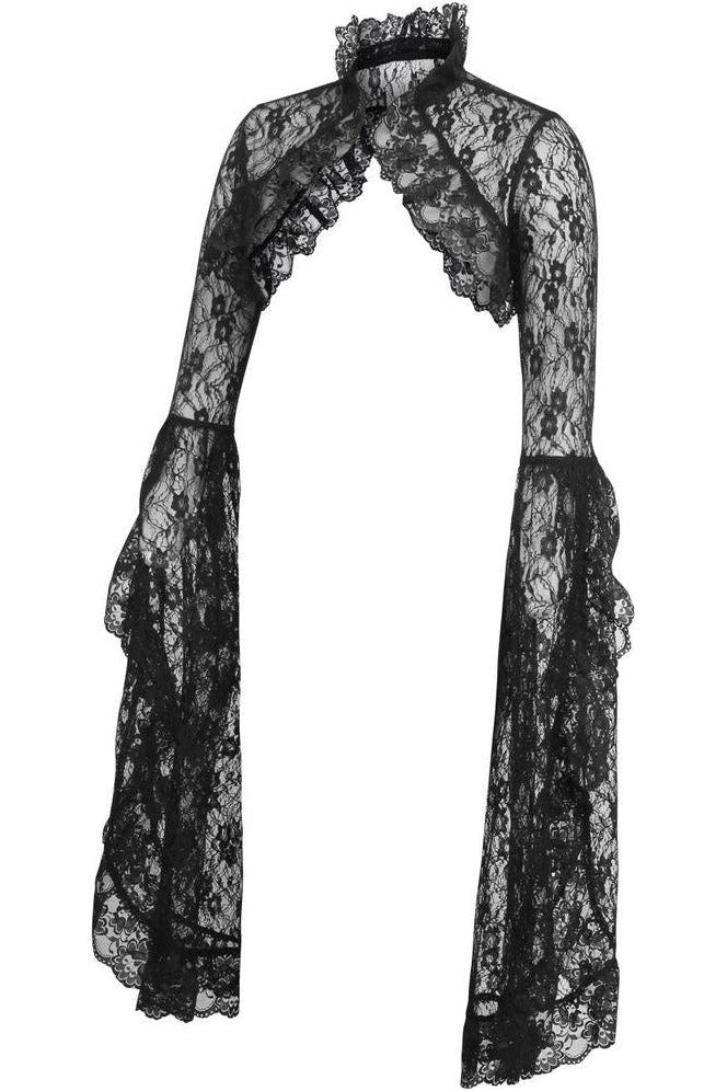 Daisy Beachwear Black Lace Shrug Bolero Jacket