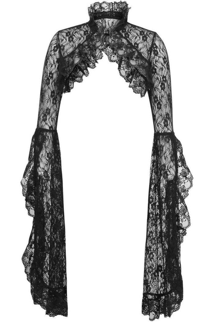 daisy beachwear Black Lace Shrug Bolero Jacket