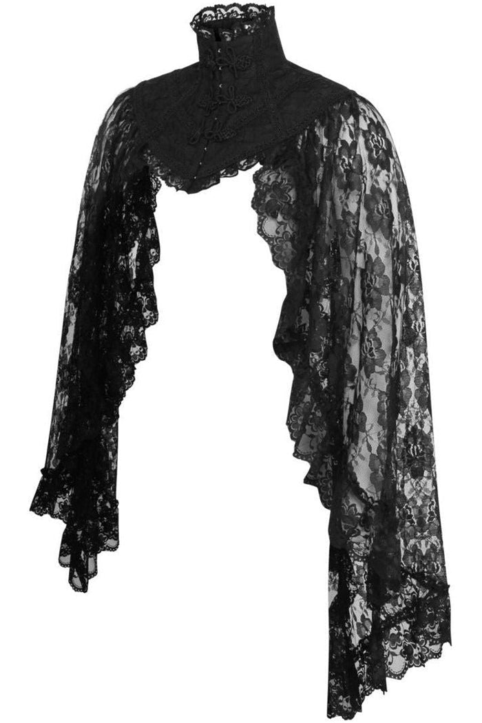 Daisy Beachwear Black Lace Sleeved Bolero Jacket