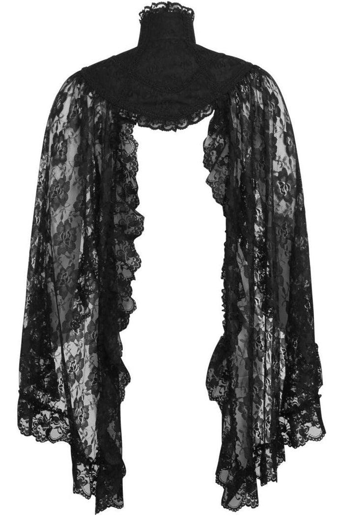 Daisy Beachwear Black Lace Sleeved Bolero Jacket