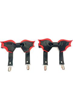 daisy beachwear Black/Red Bat Leg Garters