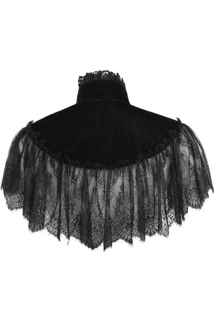 Daisy Beachwear Black Velvet & Lace Capelet