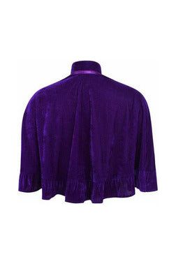 Daisy Beachwear Dark Purple Velvet Ruffle Cape