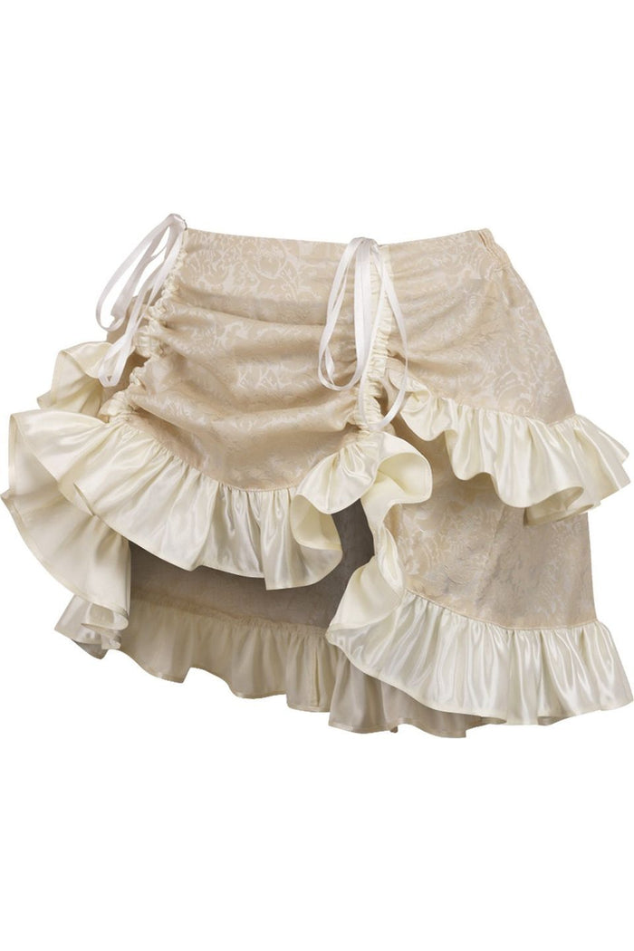 Daisy Beachwear Ivory Brocade Ruched Bustle Skirt