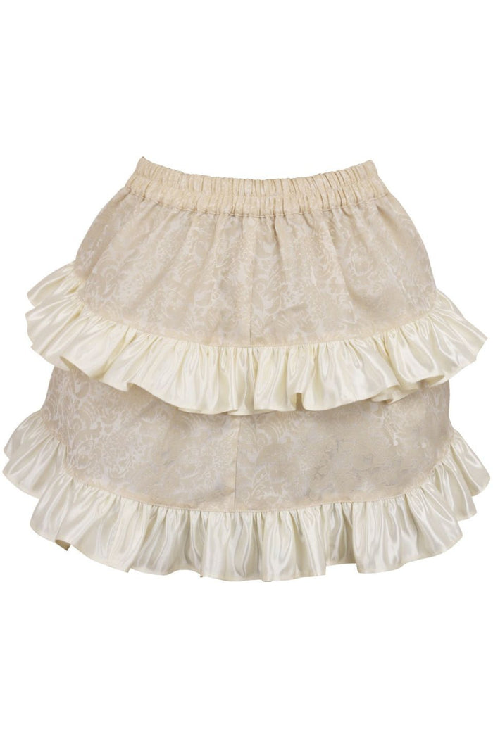 Daisy Beachwear Ivory Brocade Ruched Bustle Skirt