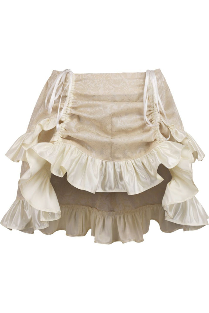 daisy beachwear Ivory Brocade Ruched Bustle Skirt
