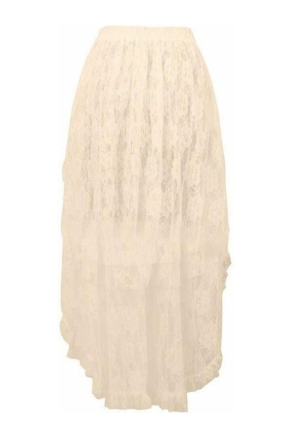 Daisy Beachwear Ivory Lace Hi Low Skirt