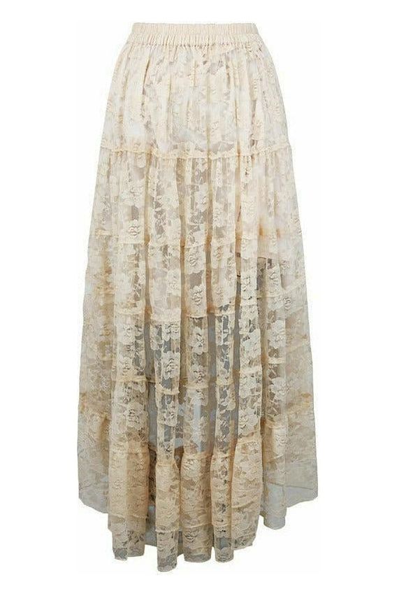Daisy Beachwear Ivory Lace Skirt