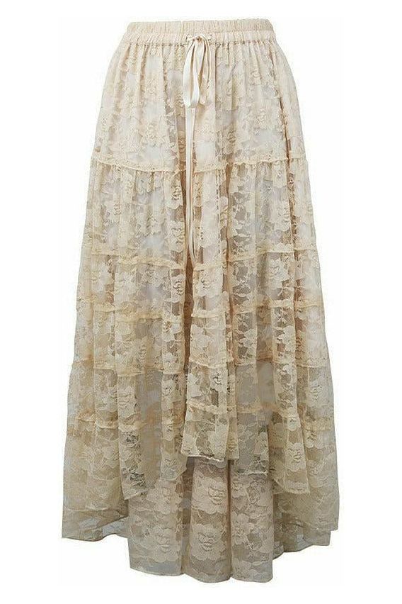 daisy beachwear Ivory Lace Skirt