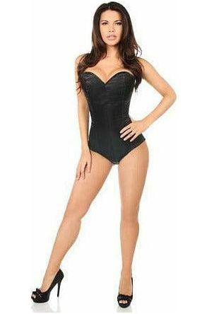 Daisy Beachwear Lavish Black Satin Corset Romper