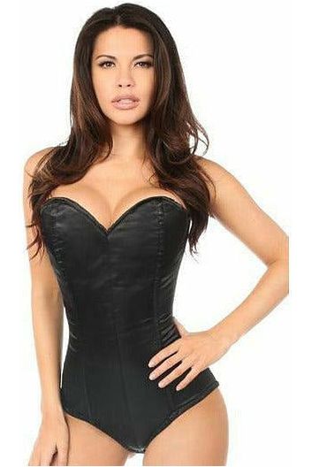 daisy beachwear Lavish Black Satin Corset Romper