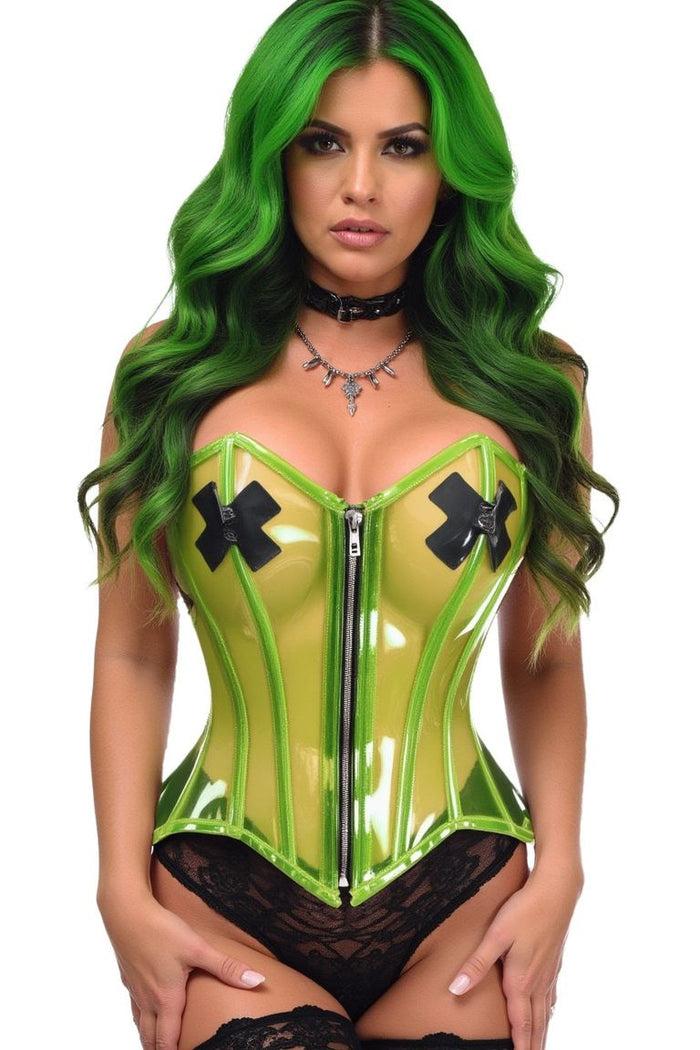 Daisy Beachwear Lavish Clear Green Overbust Corset