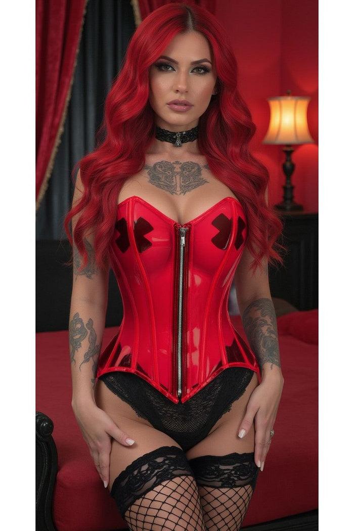 Daisy Beachwear Lavish Clear Red Overbust Corset