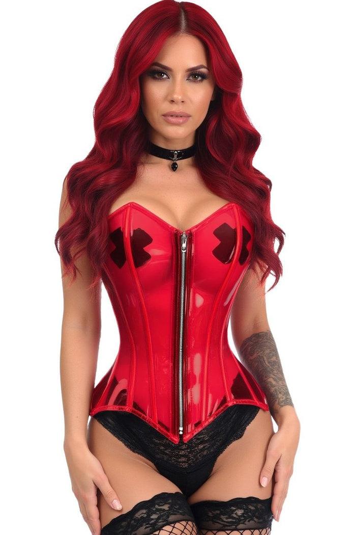 Daisy Beachwear Lavish Clear Red Overbust Corset