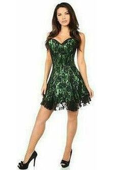 Daisy Beachwear Lavish Green Lace Corset Dress
