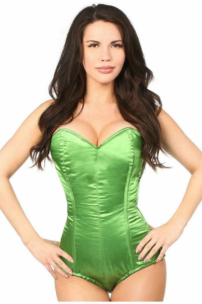 Daisy Beachwear Lavish Green Satin Corset Romper