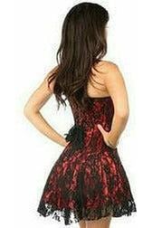 Daisy Beachwear Lavish Red Lace Corset Dress