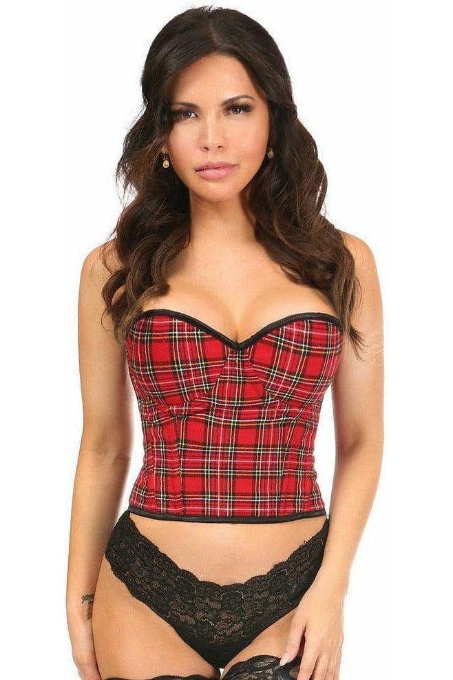 Daisy Beachwear Lavish Red Plaid Underwire Bustier