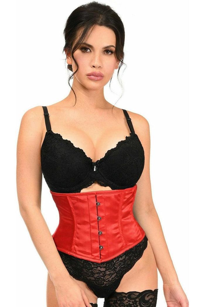 daisy beachwear Lavish Red Satin Mini Cincher