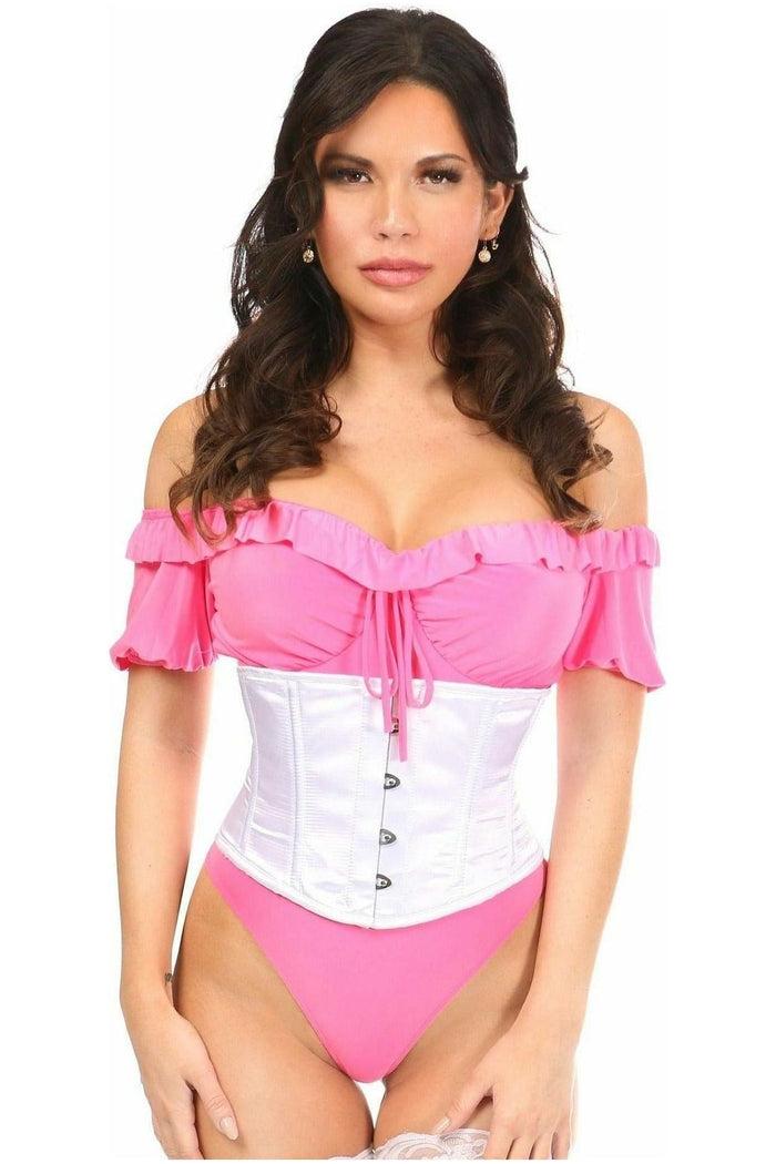 daisy beachwear Lavish White Satin Mini Cincher