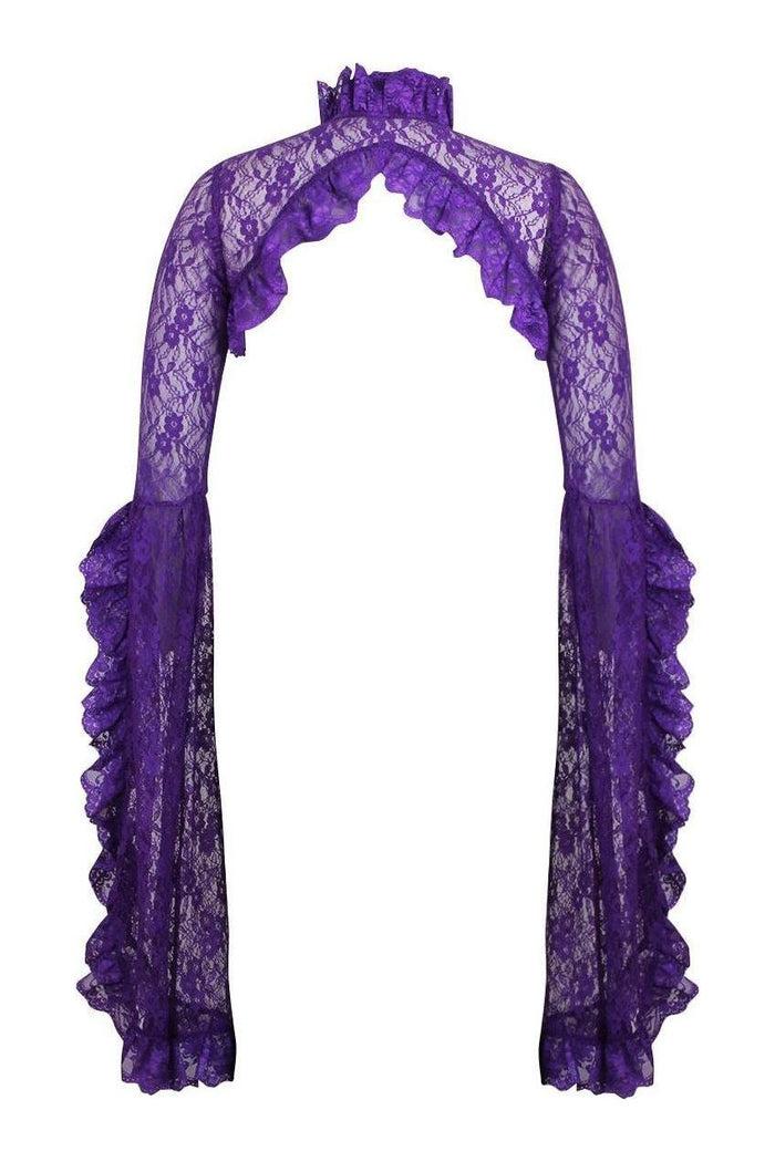 Daisy Beachwear Purple Lace Shrug Bolero Jacket