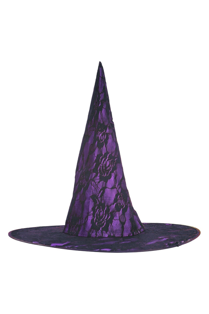 daisy beachwear Purple Lace Witch Hat