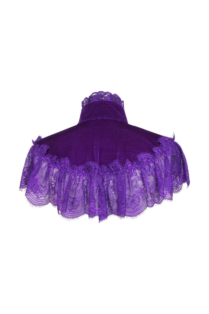 Daisy Beachwear Purple Velvet & Lace Capelet