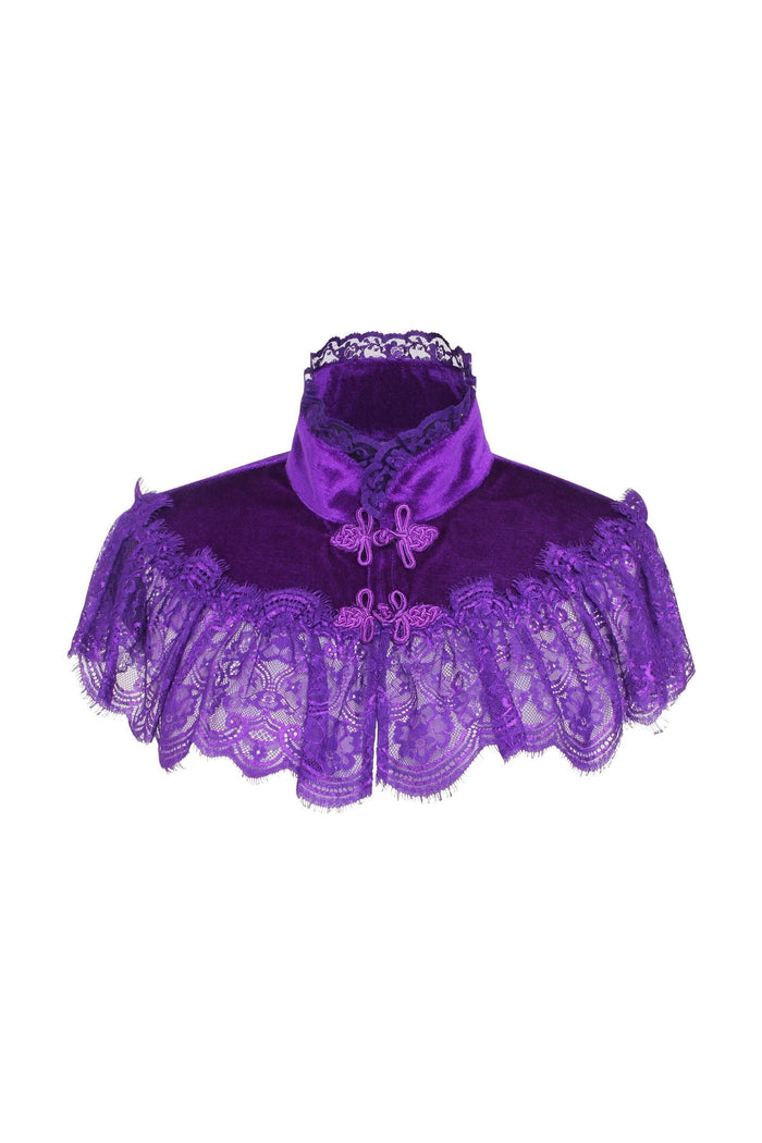 daisy beachwear Purple Velvet & Lace Capelet