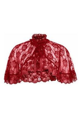 daisy beachwear Red Lace Cape