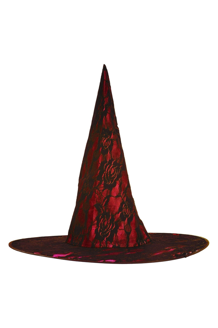 daisy beachwear Red Lace Witch Hat
