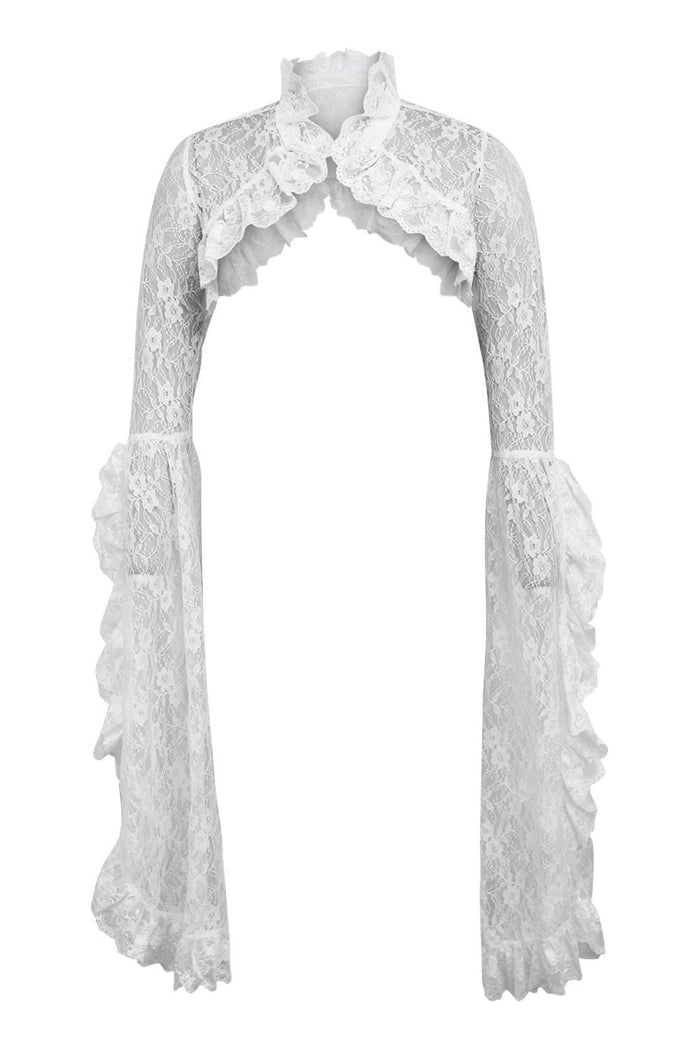 daisy beachwear White Lace Shrug Bolero Jacket