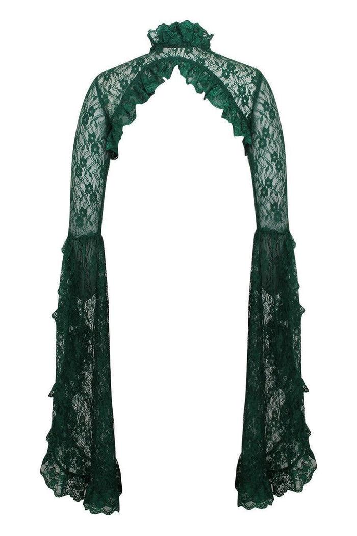Daisy Beachwear Dark Green Lace Shrug Bolero Jacket