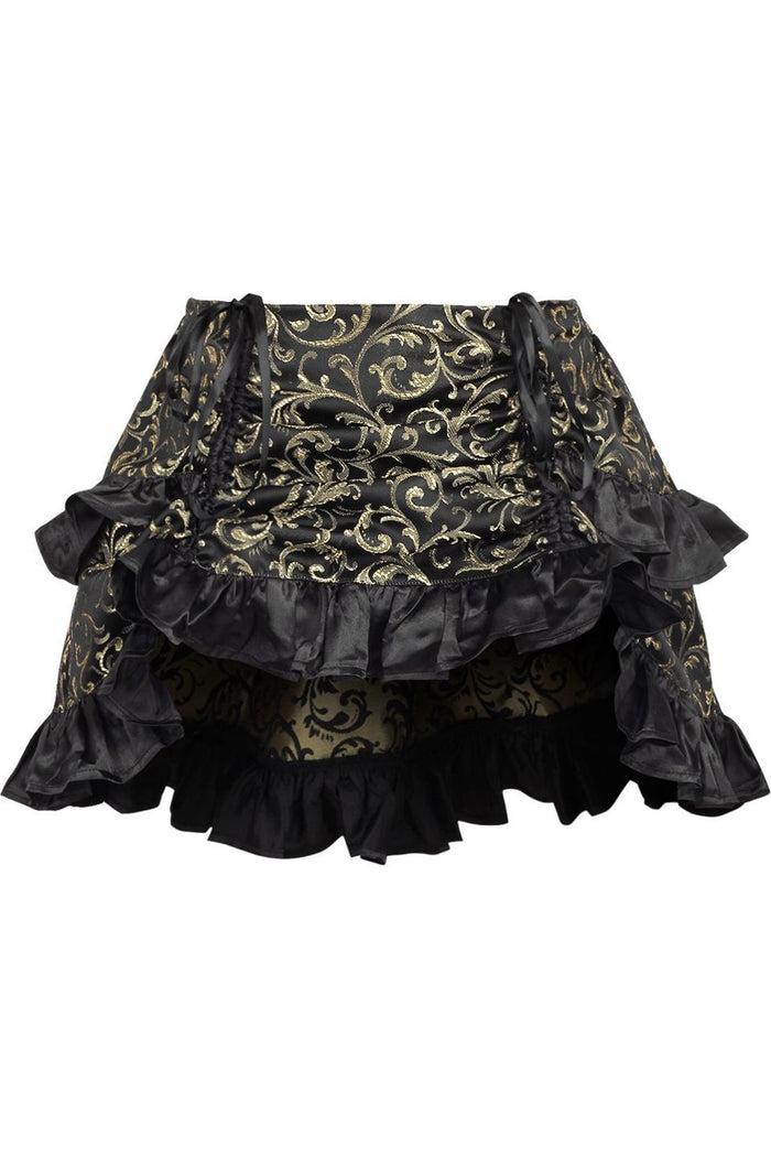 daisy beachwear Gold/Black Brocade Ruched Bustle Skirt