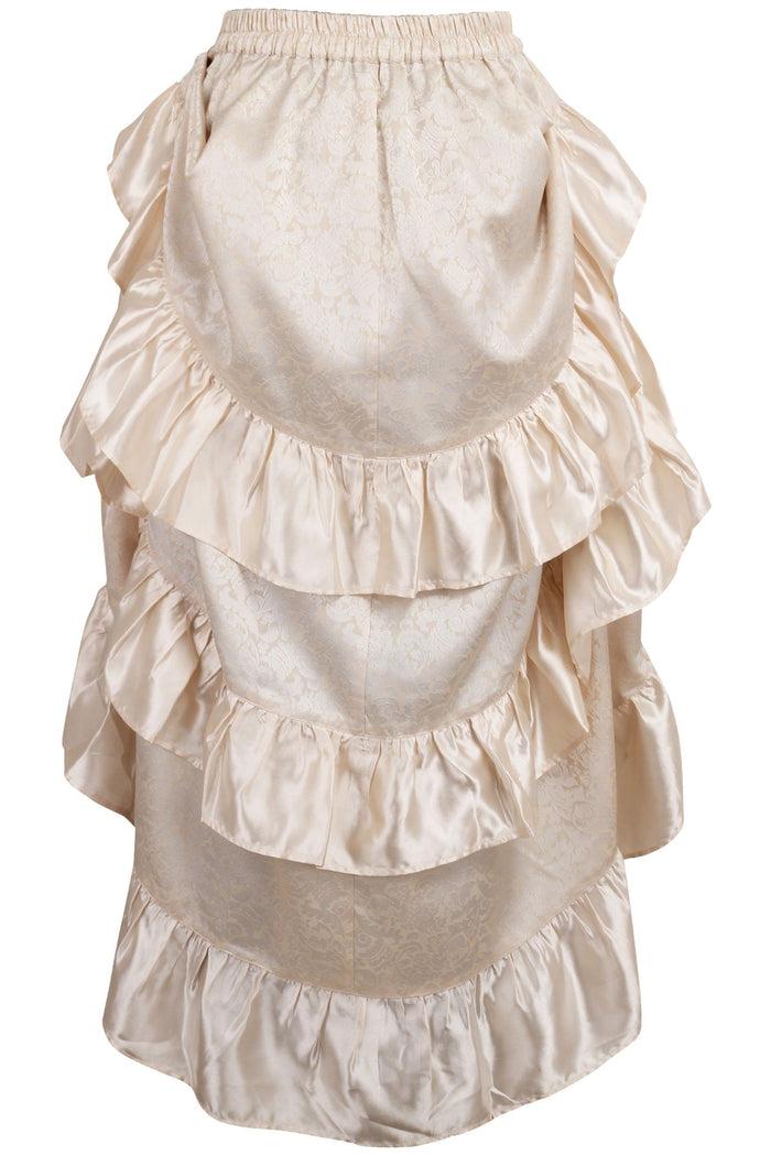 Daisy Beachwear Ivory Brocade Adjustable High Low Bustle Skirt
