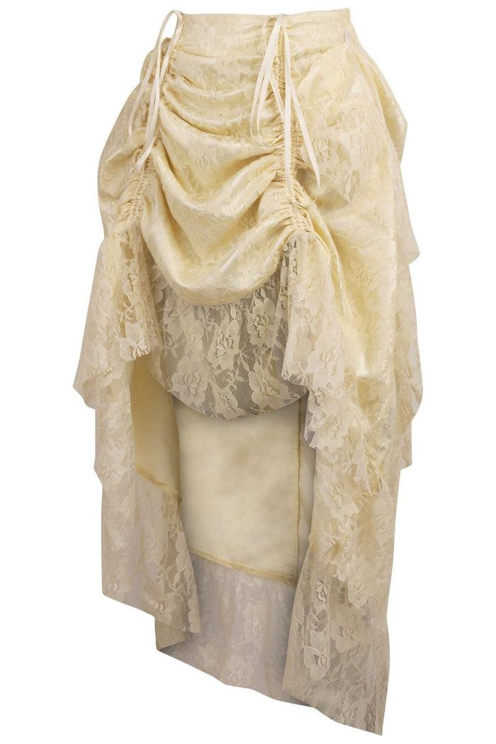 Daisy Beachwear Ivory Lace Adjustable High Low Bustle Skirt