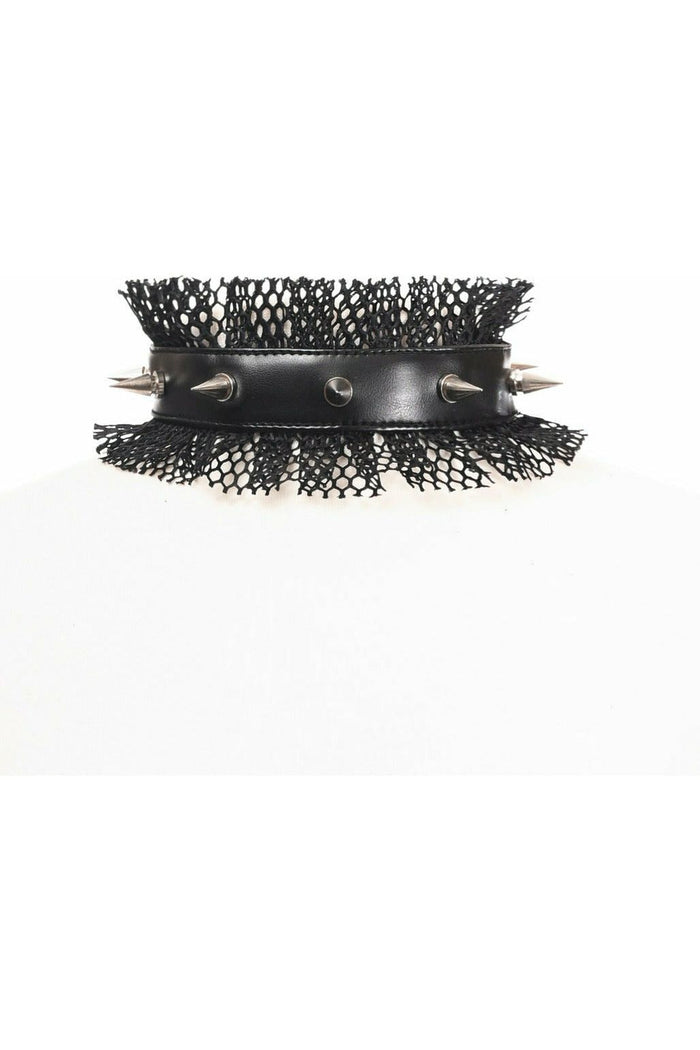 daisy beachwear Kitten Collection Black Fishnet Spike Choker