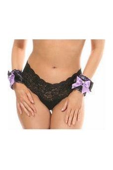 daisy beachwear Kitten Collection Lavender/Black Lace Wrist Cuffs (set of 2)