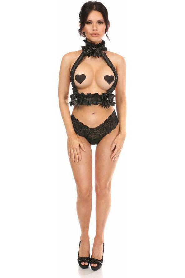 Daisy Beachwear Kitten Collection Pinstripe Double Strap Body Harness