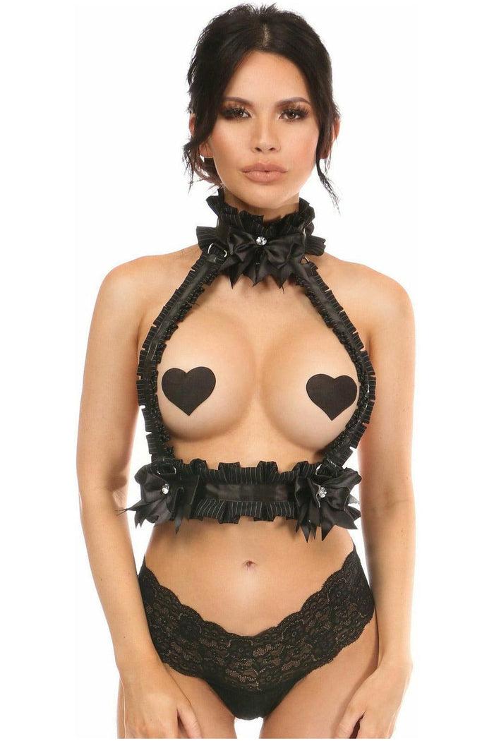 daisy beachwear Kitten Collection Pinstripe Double Strap Body Harness