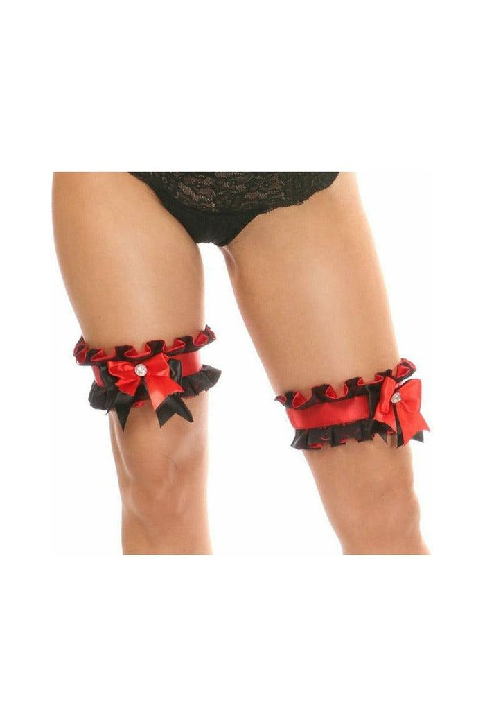 daisy beachwear Kitten Collection Red/Black Lace Leg Garters (set of 2)