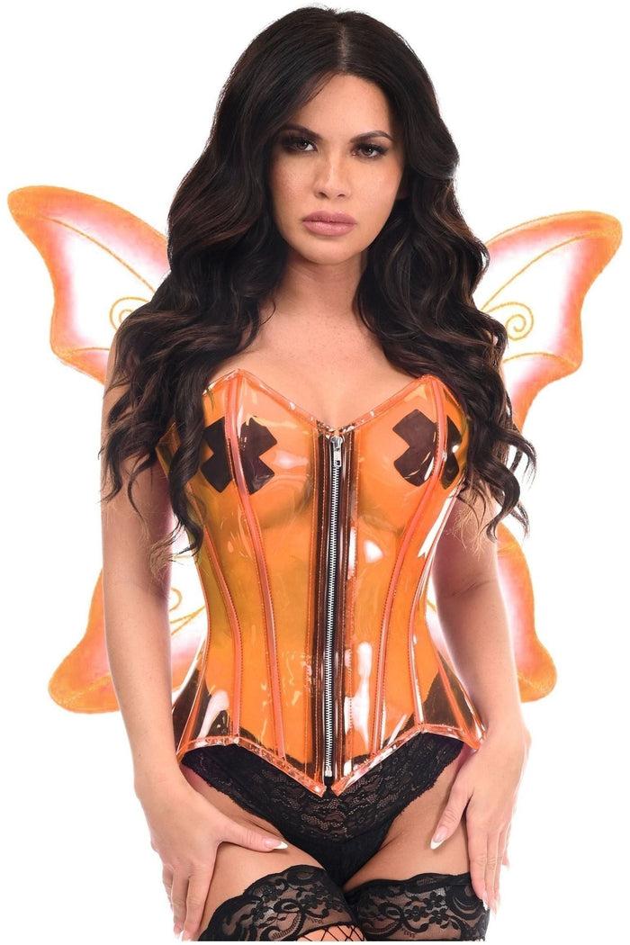 Daisy Beachwear Lavish 2 PC Clear Orange Pixie Fairy Corset Costume