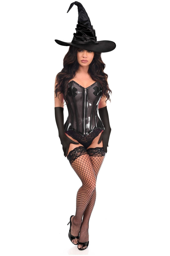 daisy beachwear Lavish 3 PC Clear Black Witch Corset Costume
