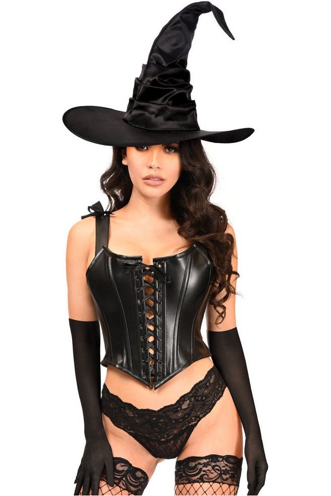Daisy Beachwear Lavish 3 PC Faux Leather Witch Corset Costume